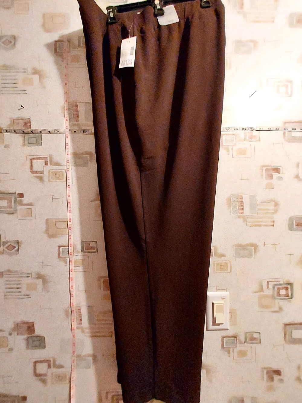Catherines Crepe Knit Slim Leg Pull-On Pant Brown Size 3X NWT